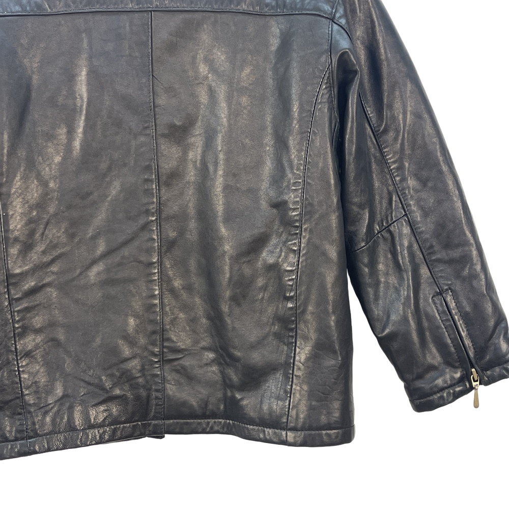 Cropped Black Leather Jacket - Picture 10 of 10